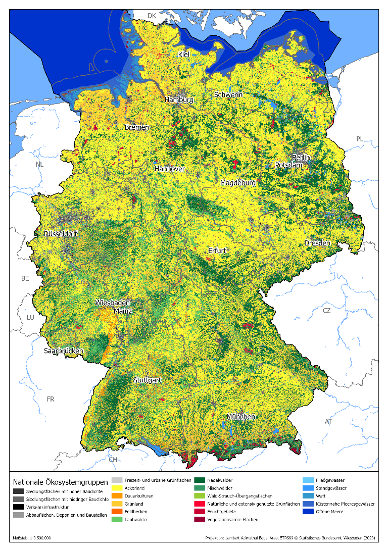 Bild zeigt die Ökosystemkarte 2015 Bild zeigt die Ökosystemkarte 2015