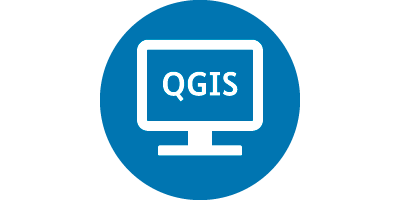 verweist auf: Modul M-SW-1: Karten zeichnen und Geodaten verarbeiten leicht gemacht – die freie Software QGIS Das Logo zeigt eine Skizze eines Bildschirms, auf dem "QGIS" zu lesen ist (verweist auf: Modul M-SW-1: Karten zeichnen und Geodaten verarbeiten leicht gemacht – die freie Software QGIS)