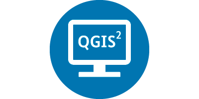 verweist auf: Modul M-SW-2: QGIS für Experten – weiterführende Datenverarbeitung im freien GIS Das Logo zeigt eine Skizze eines Bildschirms, auf dem "QGIS" und eine hochgestellte Zwei zu lesen ist (verweist auf: Modul M-SW-2: QGIS für Experten – weiterführende Datenverarbeitung im freien GIS)