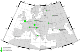 Bild zeigt die europäischen SLR-Stationen und ihre Produktivität im Jahr 2016 Bild zeigt die europäischen SLR-Stationen und ihre Produktivität im Jahr 2016