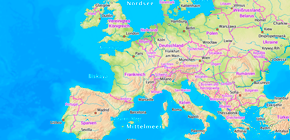 verweist auf: Europa Bild zeigt einen Ausschnitt einer Europakarte (verweist auf: Europa)